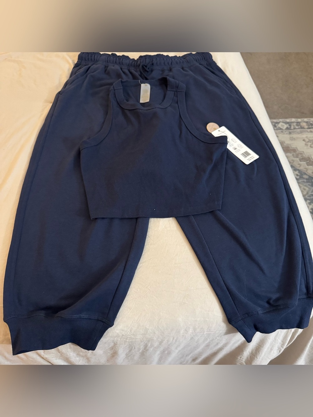 NEW NWT Harmony & Balance Women’s Yoga & Pilates Top Leggings Set Large Blue